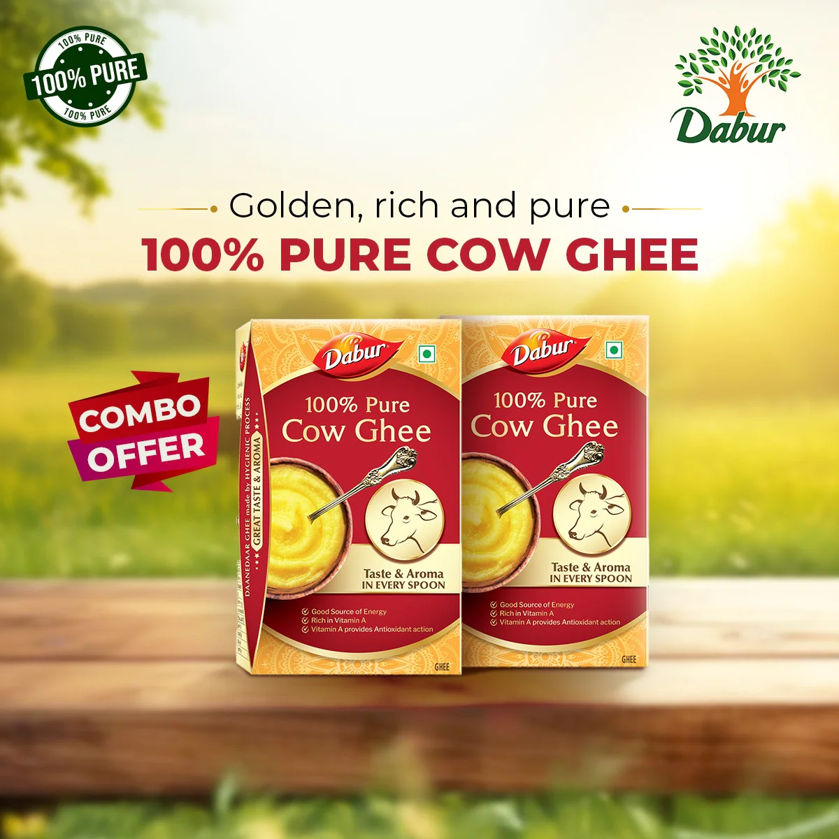 Dabur 100% Pure Daanedaar Cow Ghee With Rich Aroma - Image 4