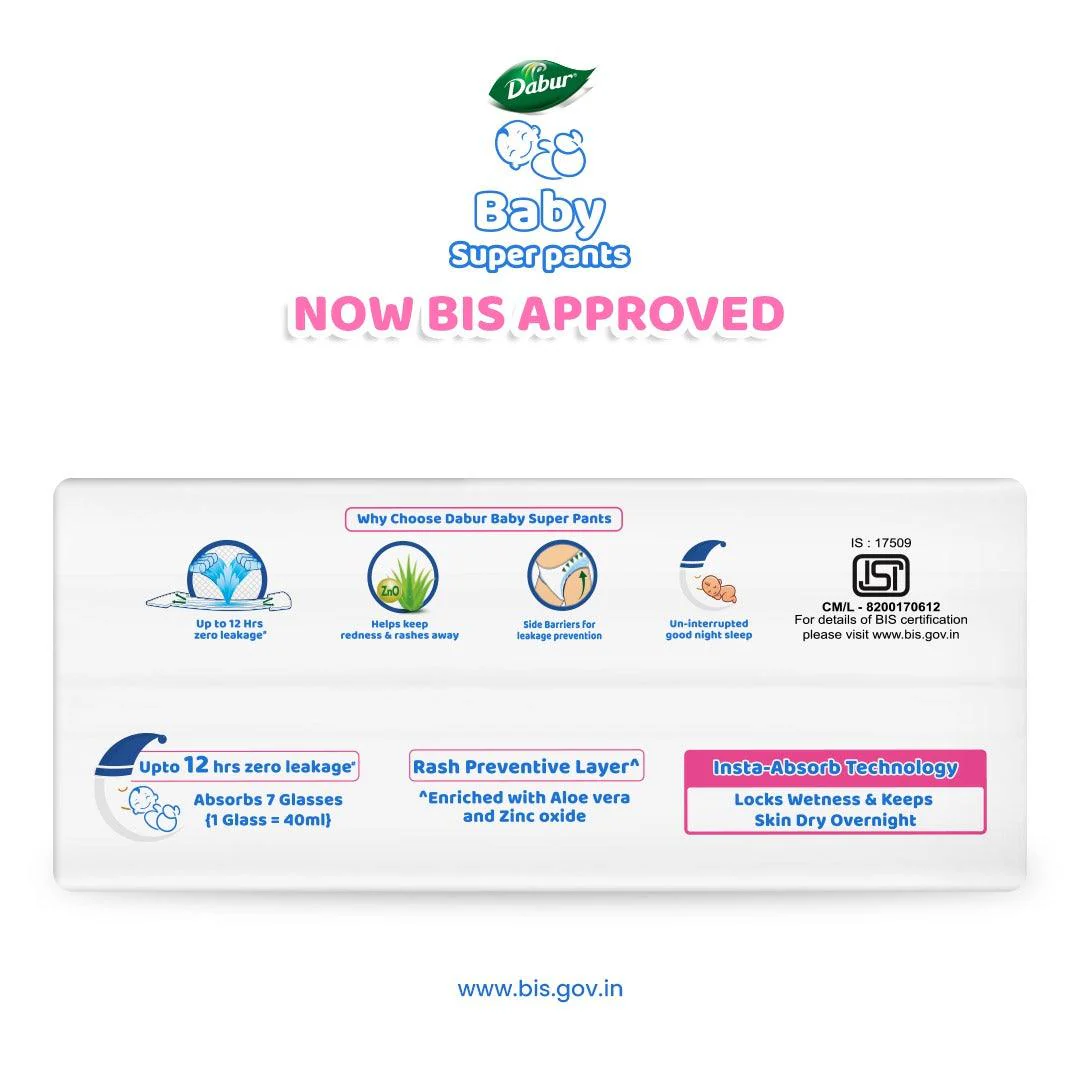 Dabur Baby Super Pants M Size – 36 Pants x 3 Packs | Ultra Soft & Dry - Image 12