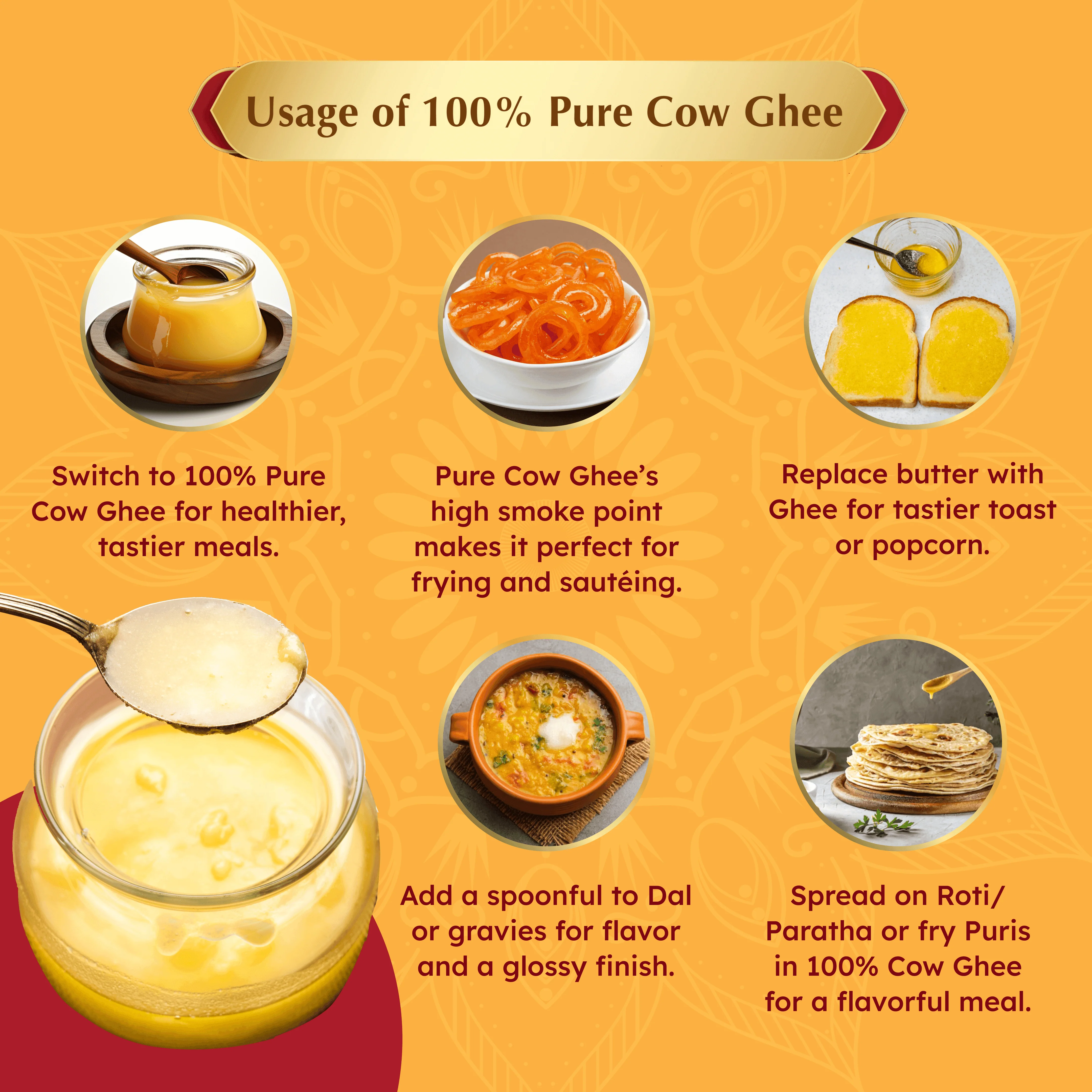 Dabur Cold Pressed Mustard Oil 1L+ Daanedaar Cow Ghee – 900ML | Authentic Taste & Health - Image 11