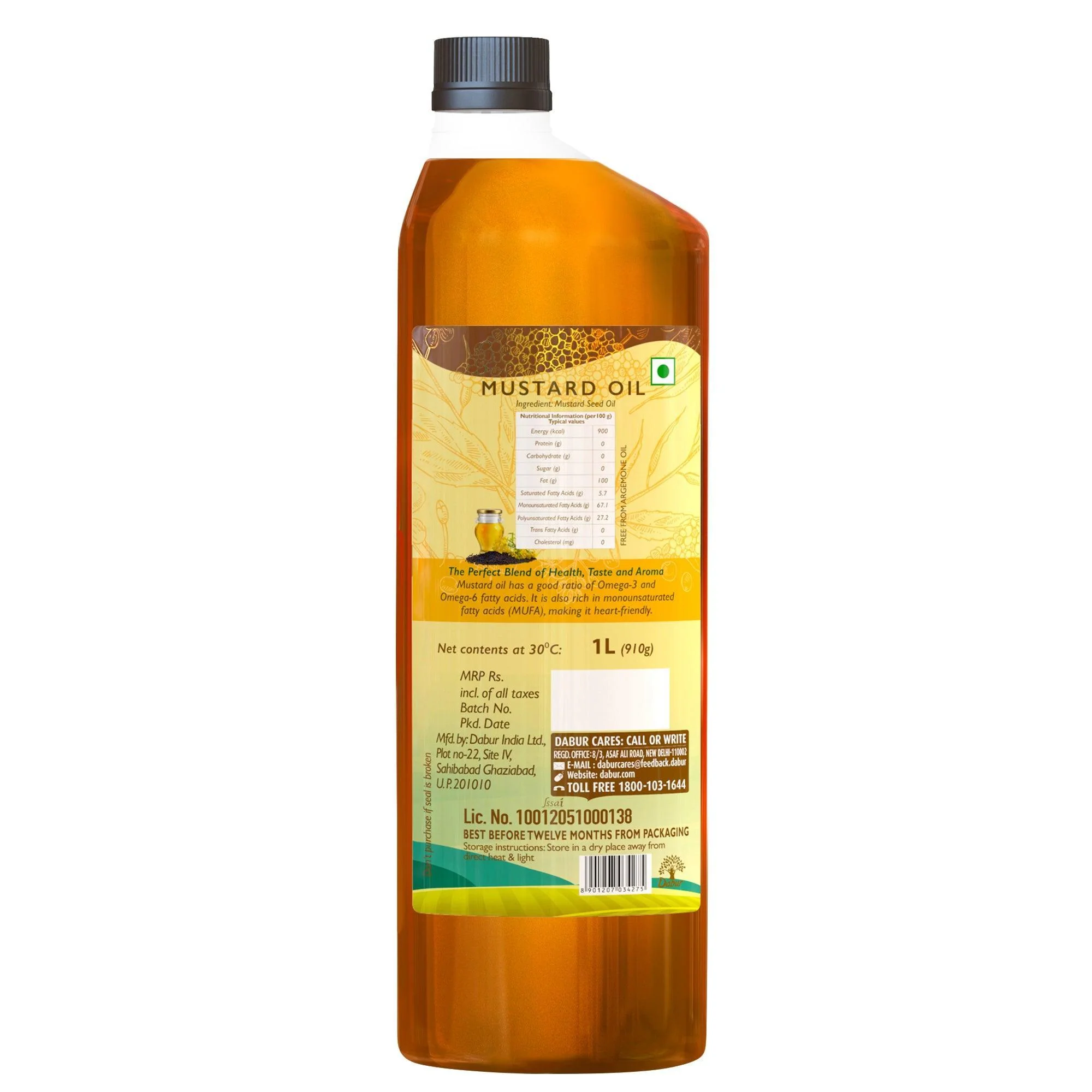 Dabur Cold Pressed Mustard Oil 1L+ Daanedaar Cow Ghee – 900ML | Authentic Taste & Health - Image 15