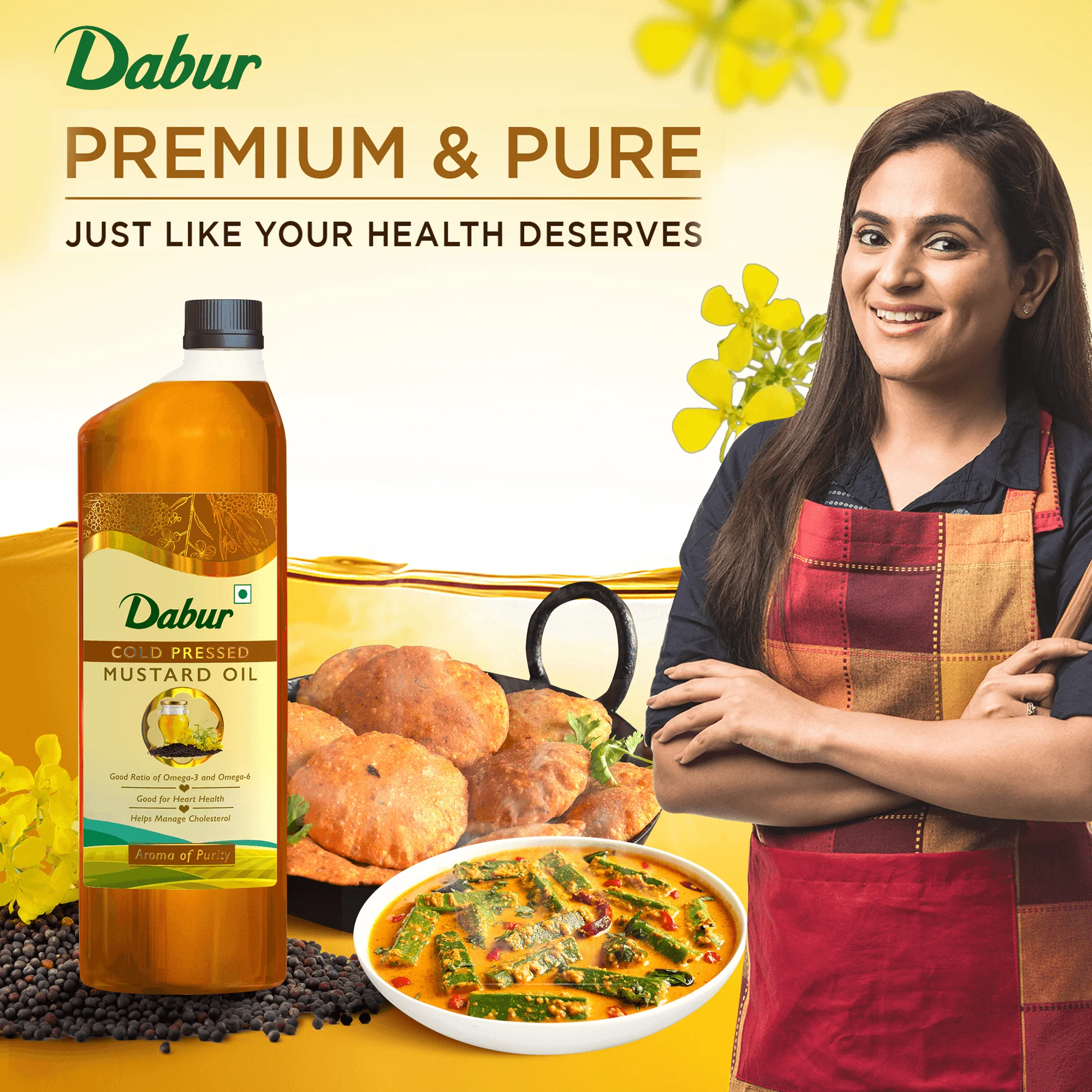 Dabur Cold Pressed Mustard Oil 1L+ Daanedaar Cow Ghee – 900ML | Authentic Taste & Health - Image 7