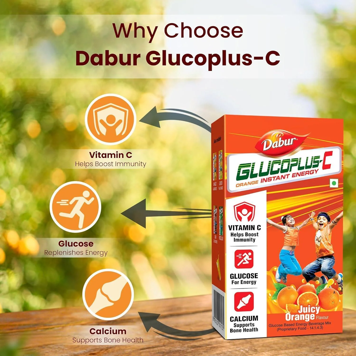 Dabur GlucoPlus-C Orange - Image 3