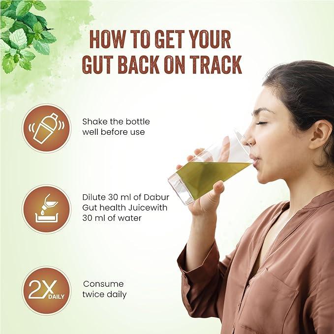 Dabur Gut Health Juice - Natural & Ayurvedic Digestive Care Solution | No Artificial Colors, Flavours & Sugars (Pack of 2) - Image 7