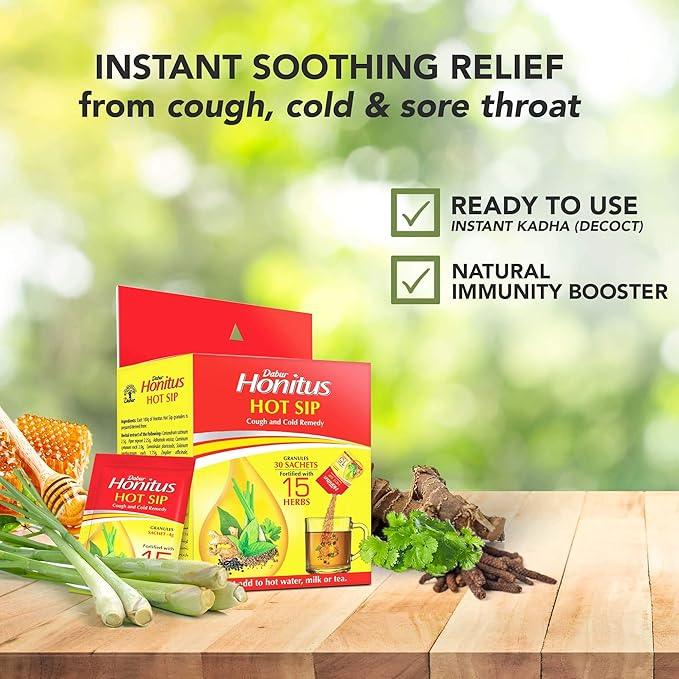 Dabur Health Essentials Pack – Tulsi Drops 30ml, Honey 100g, Honitus Hot Sip 30Nx4g - Image 10