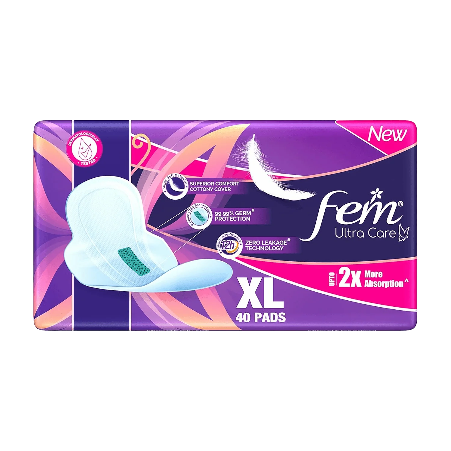 Fem Ultra Care Sanitary Pads for Women XL - Image 3
