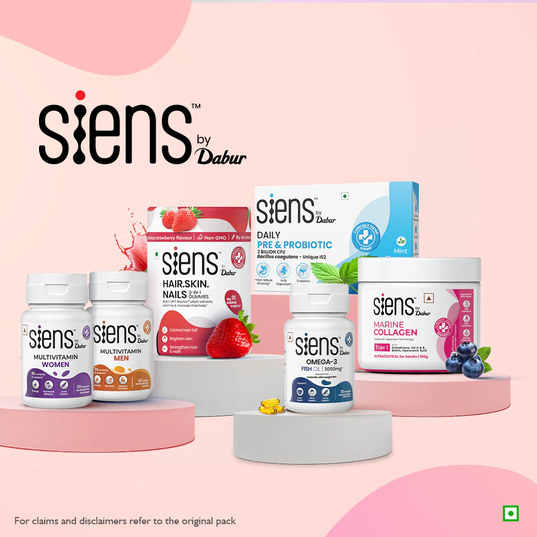 Siens by Dabur Skin Glow & Hair Growth Combo: Hydrolyzed Marine Collagen, 100 g + Hair, Skin & Nails Gummies, 30s pack - Image 11