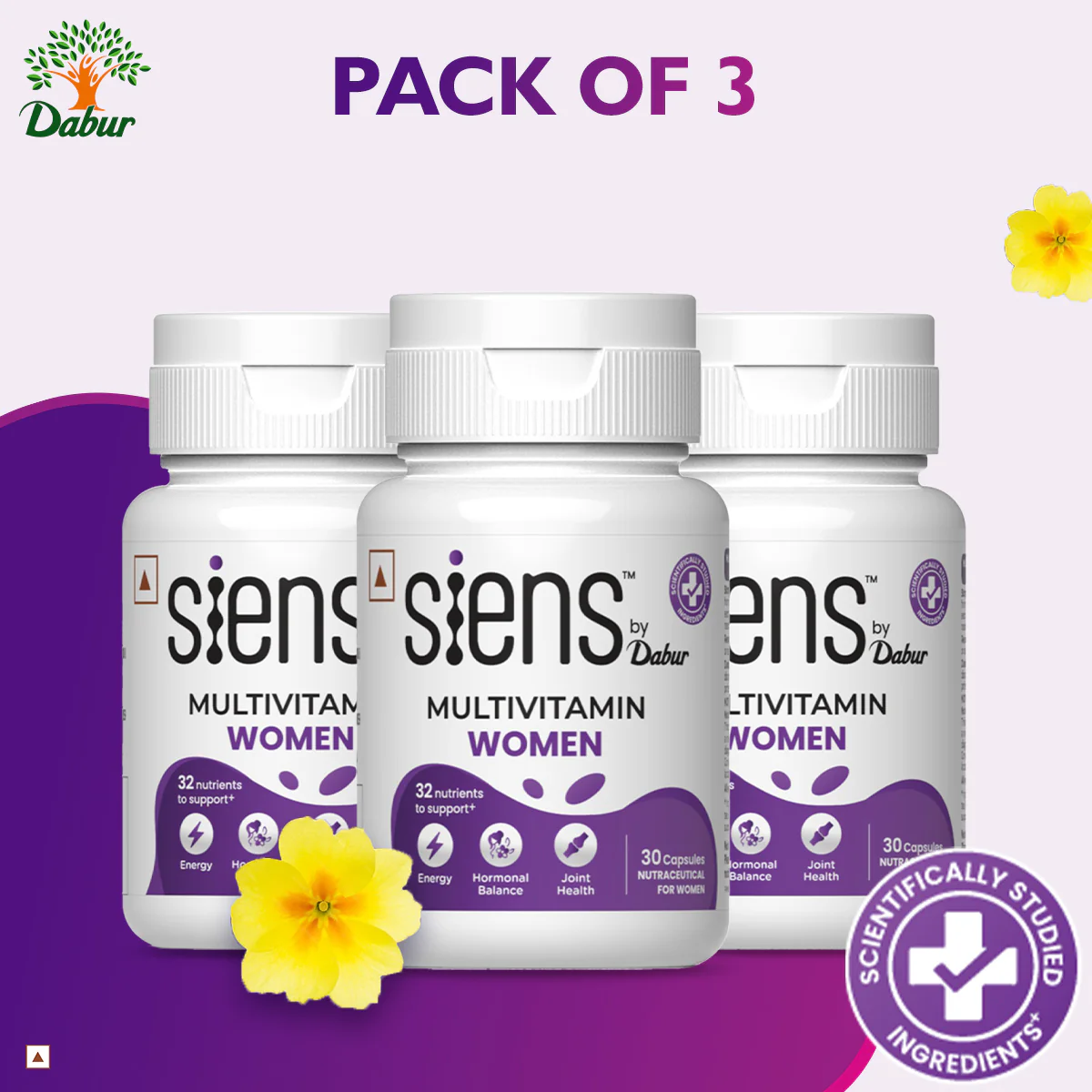 Siens By Dabur Multivitamin for Women | 32 nutrients to Overall Health, Energy, Hormonal balance & Joint - Image 3